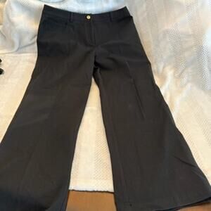 st. john wide leg black trouser pant size 12